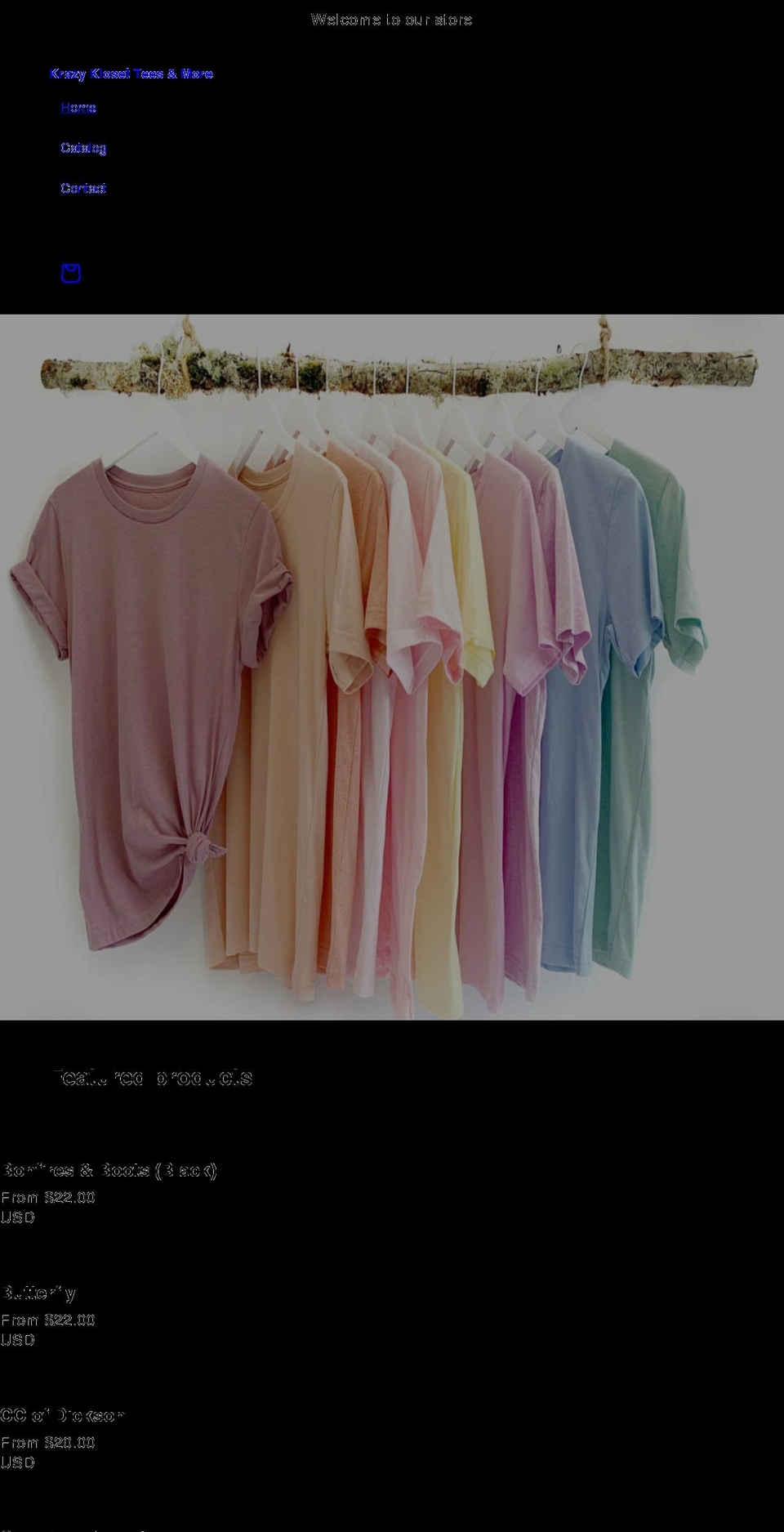 krazykloset.com shopify website screenshot