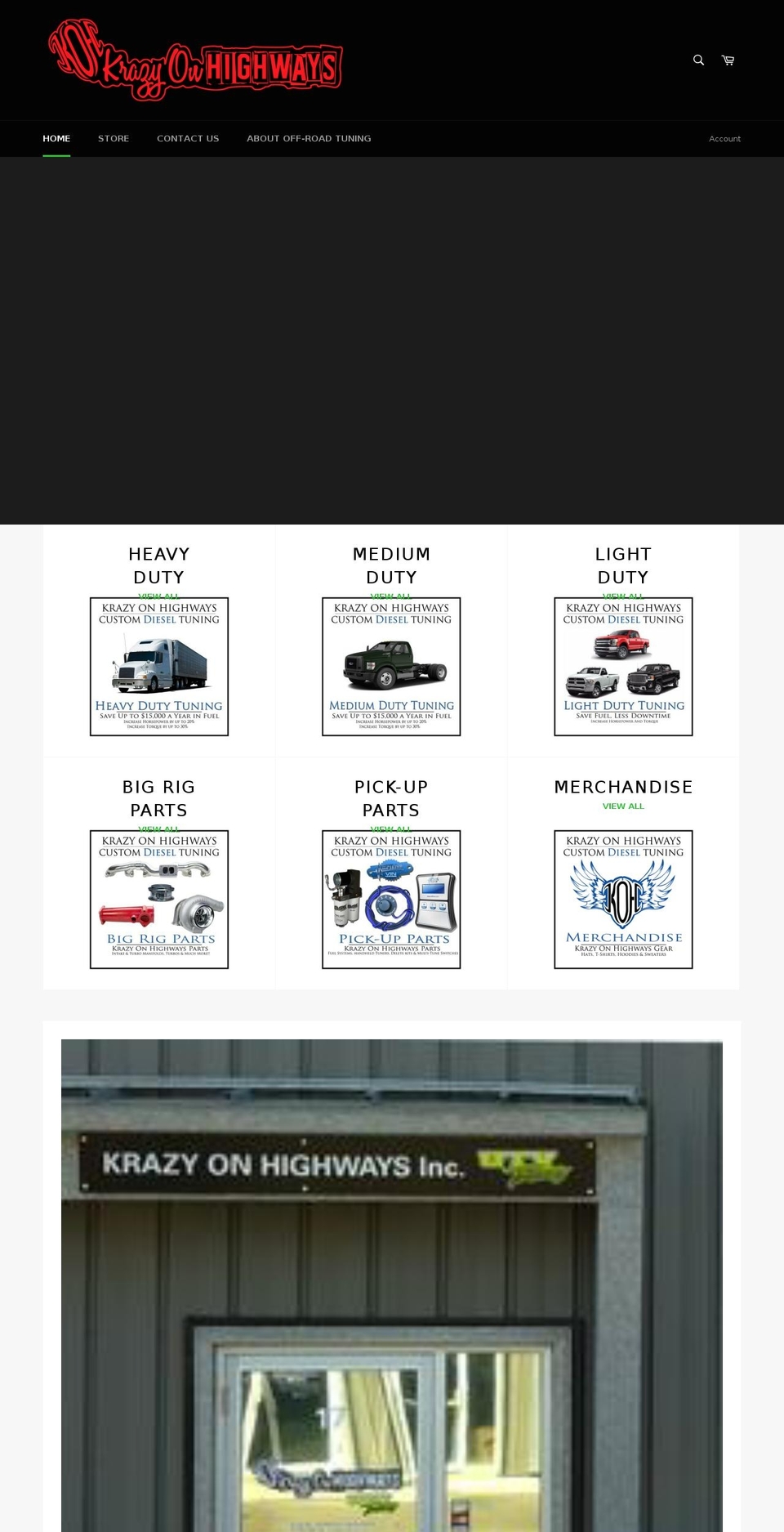 krazyonhighways.ca shopify website screenshot