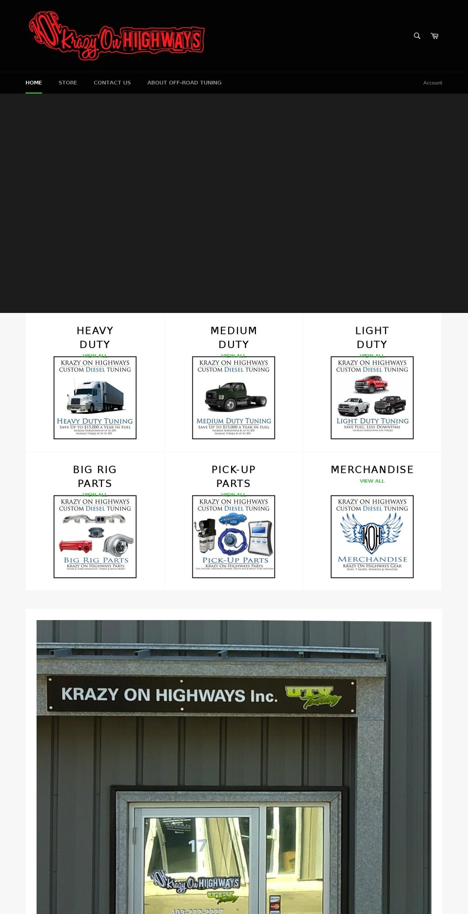 krazyonhighways.com shopify website screenshot