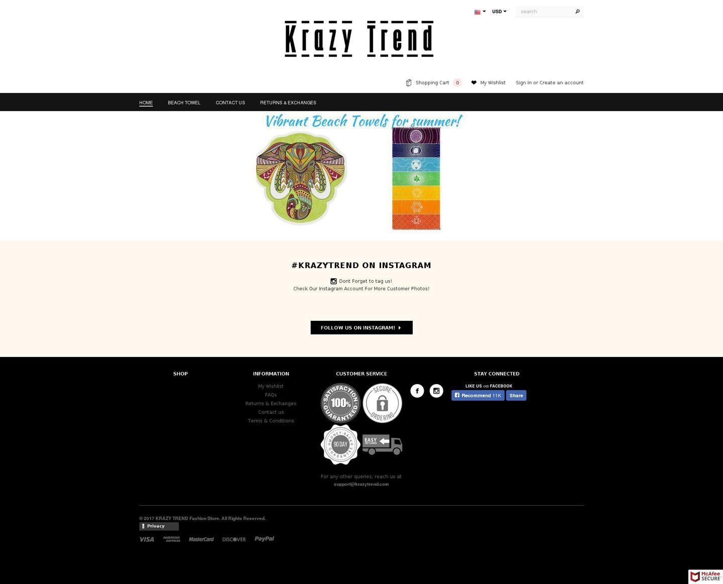 krazytrend.com — Shopify storefront screenshot