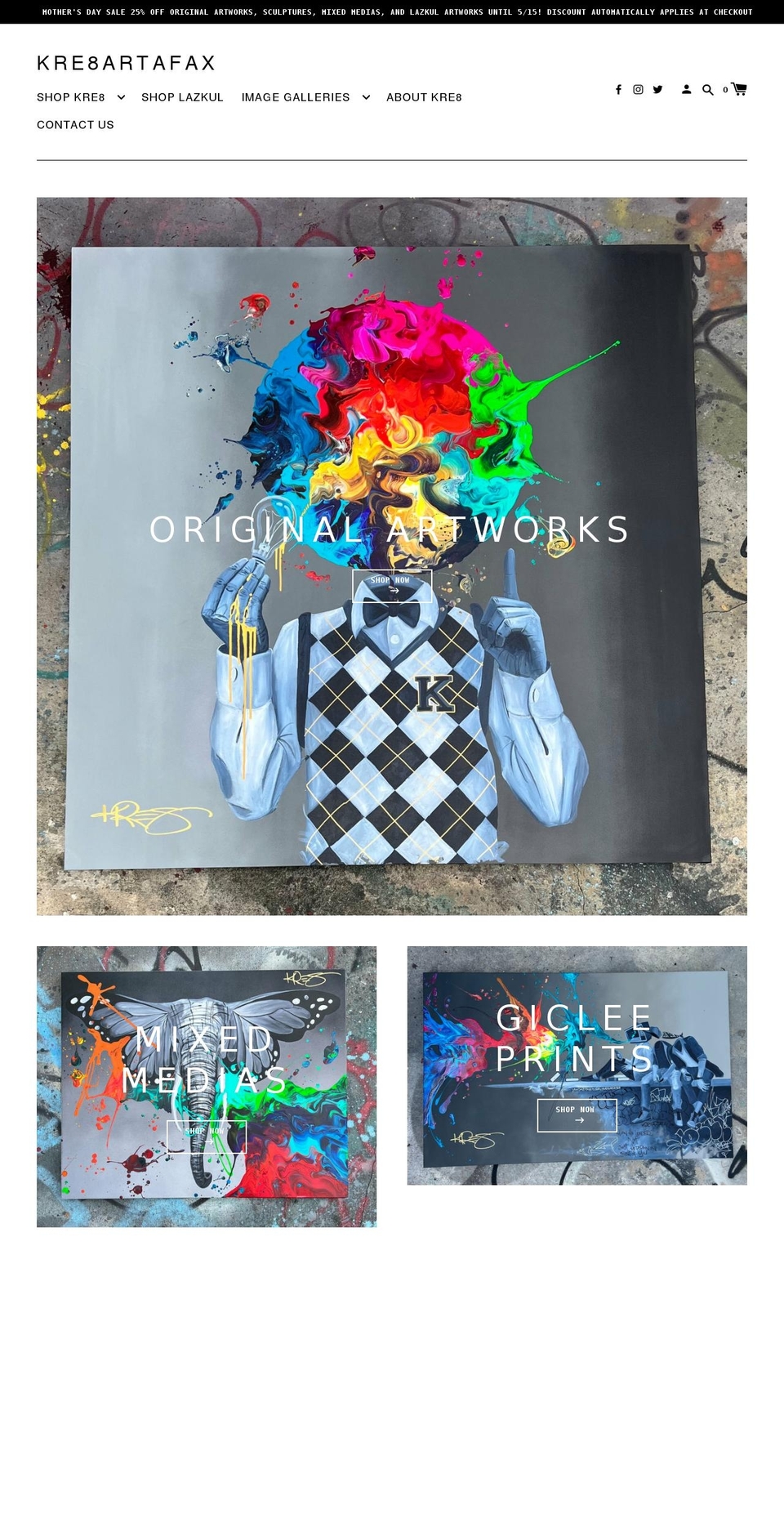 kre8artafax.com shopify website screenshot