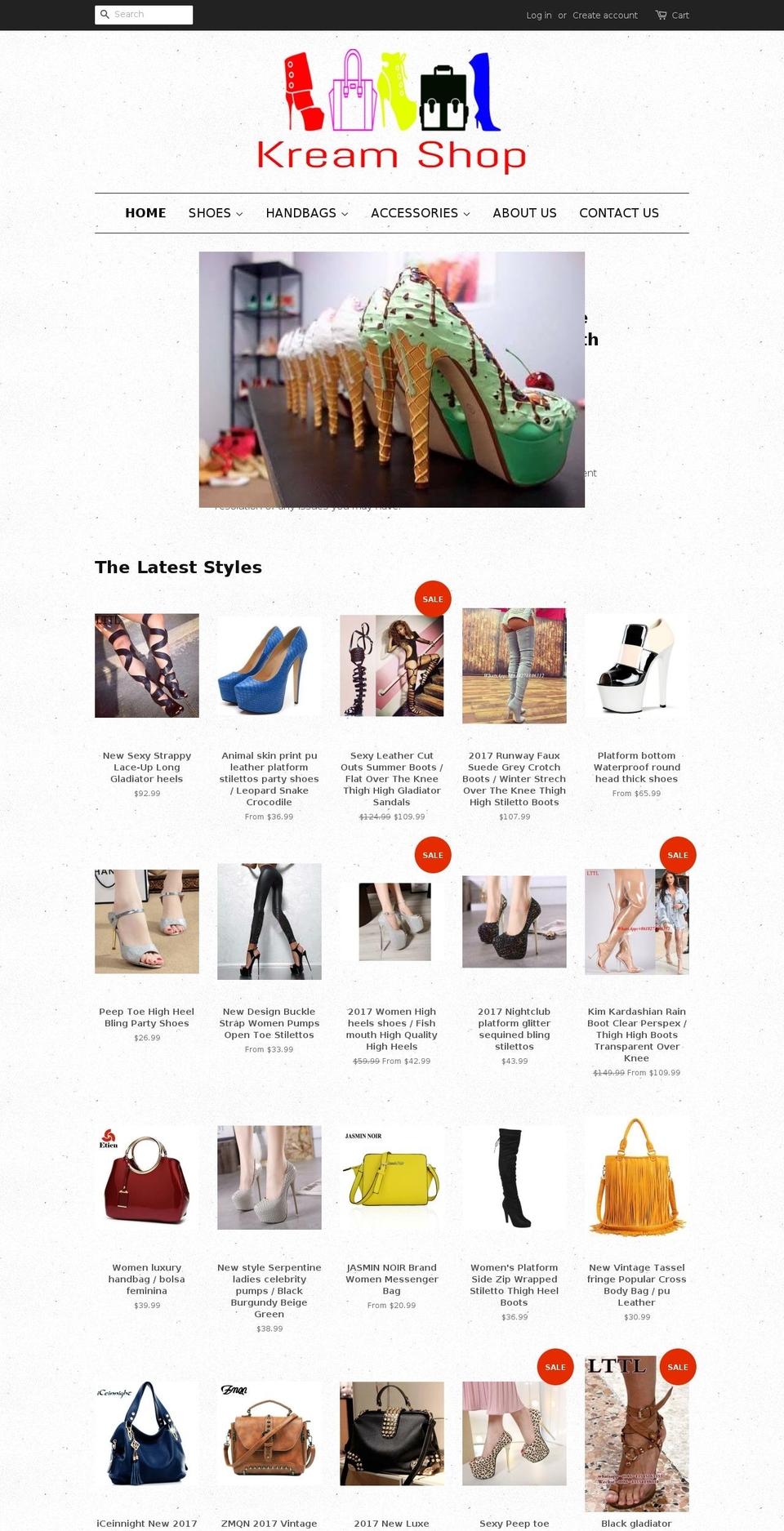kreamshop.com — Shopify storefront screenshot