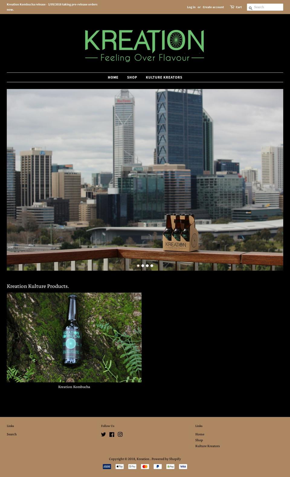 kreation.com.au shopify website screenshot