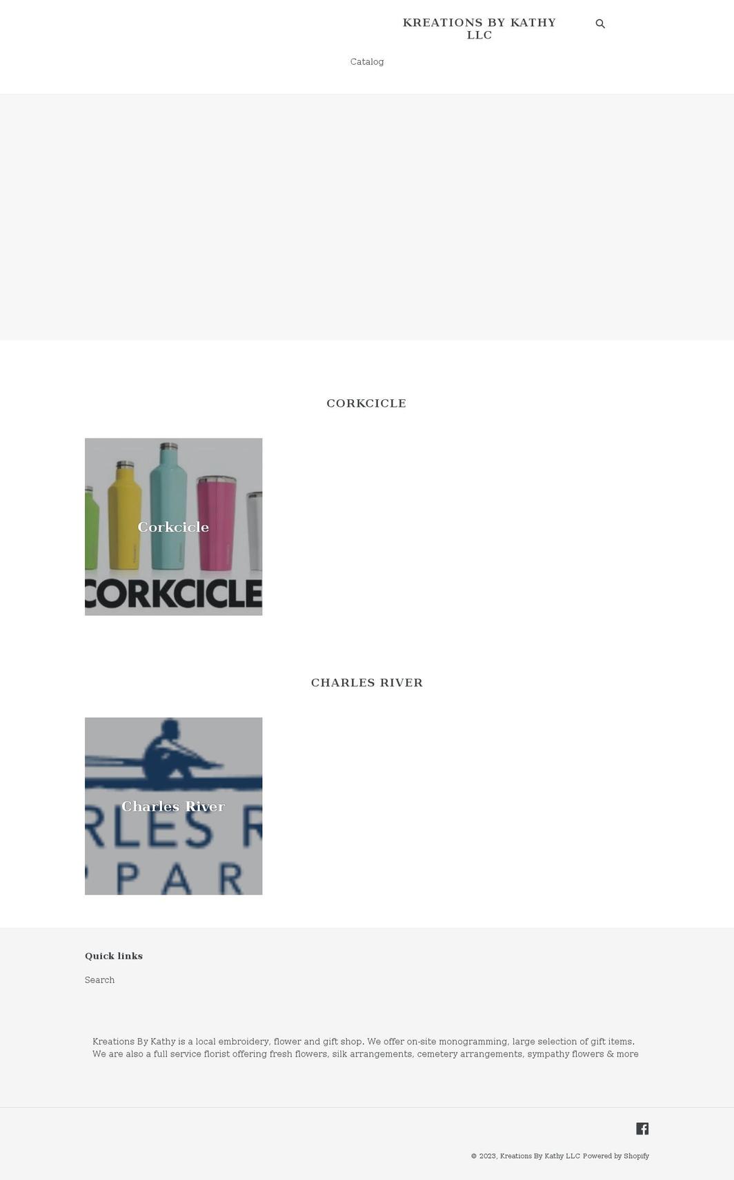 kreationsbykathy.net shopify website screenshot