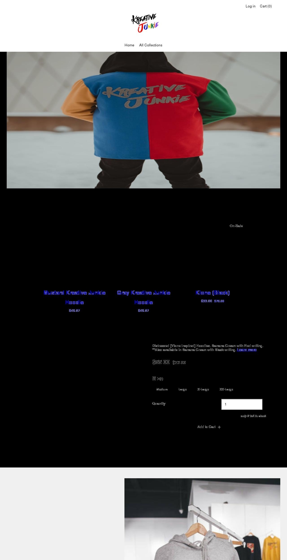 kreative-junkie.com shopify website screenshot