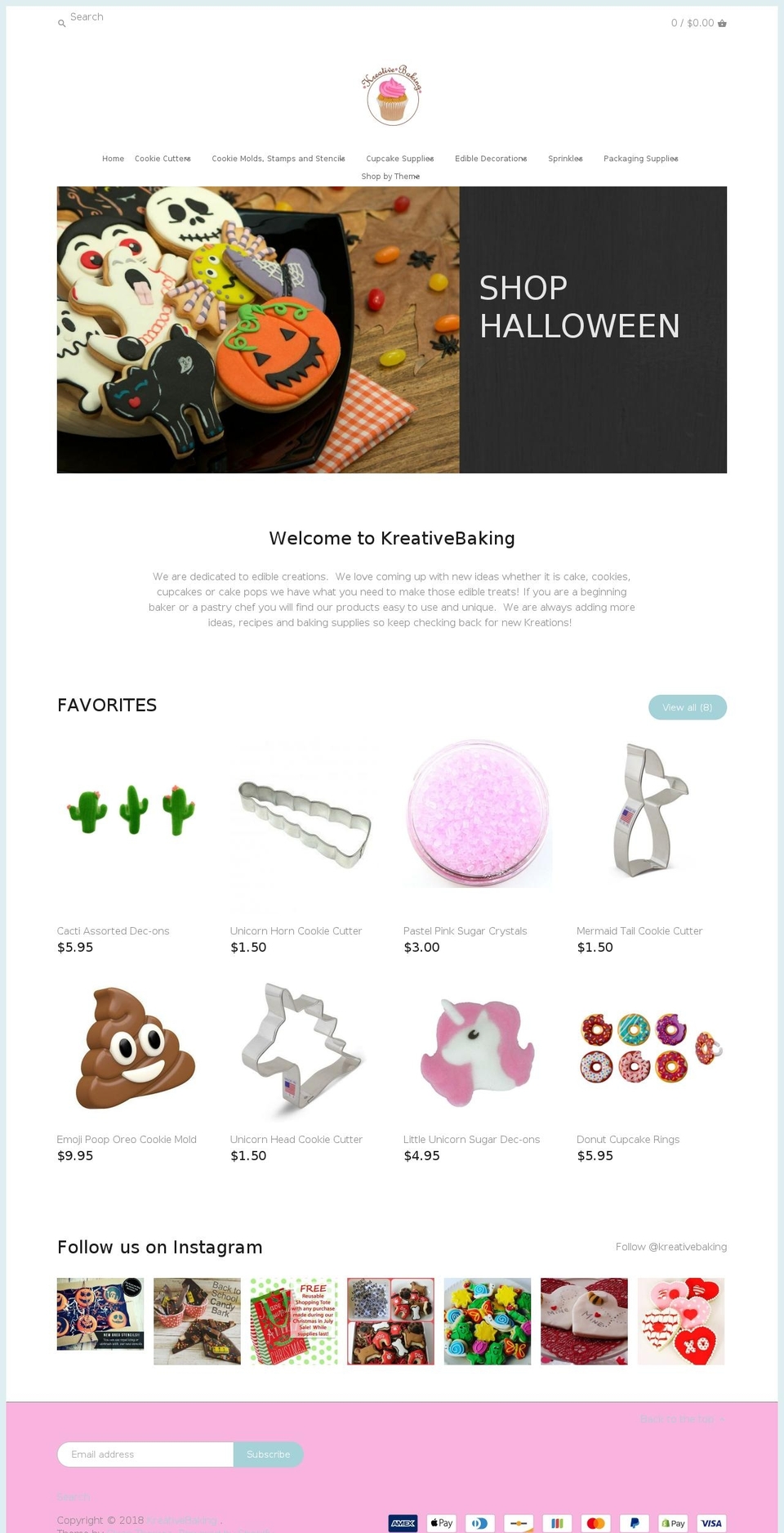 kreativebaking.com shopify website screenshot