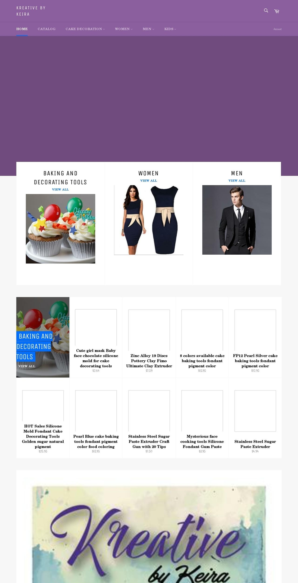 kreativebykeira.com — Shopify storefront screenshot