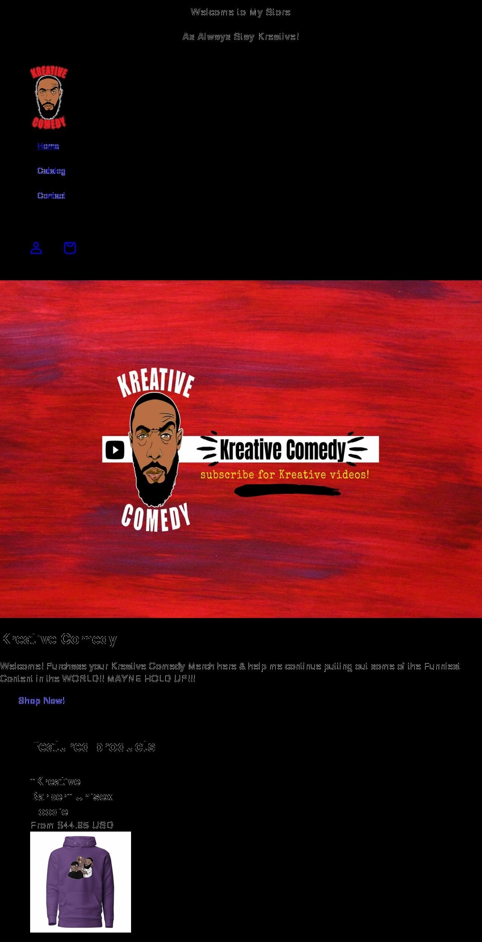 kreativecomedy.com shopify website screenshot