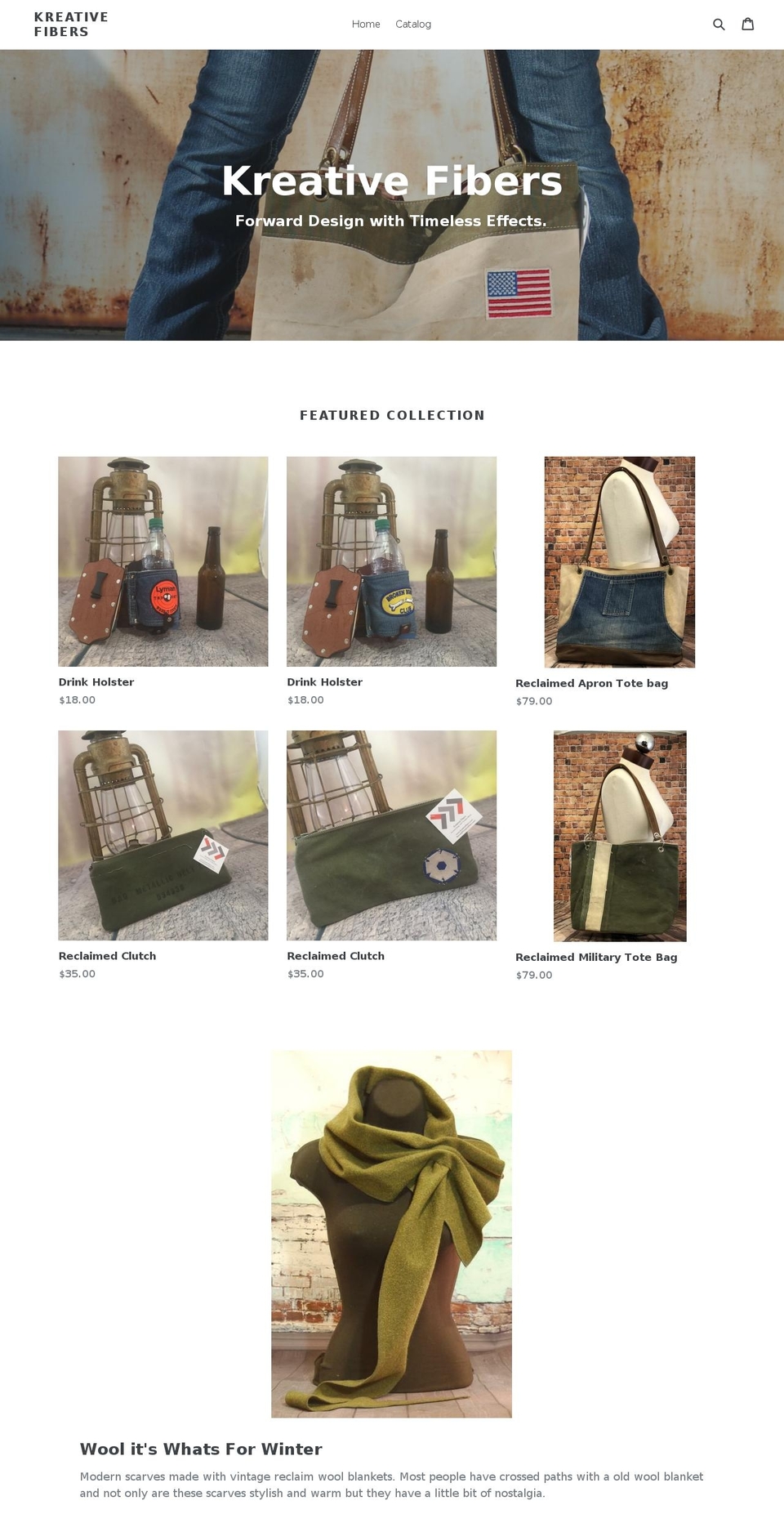 kreativefibers.com — Shopify storefront screenshot