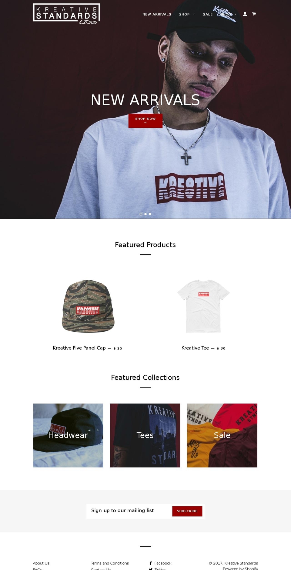 kreativestandards.com shopify website screenshot