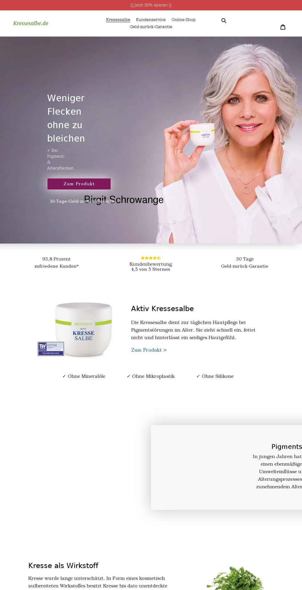 kressesalbe.de shopify website screenshot