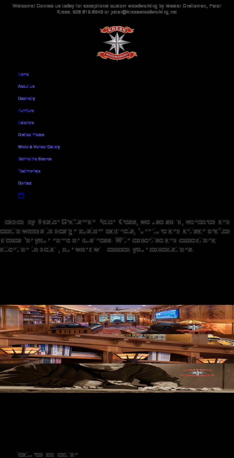 kresswoodworking.net shopify website screenshot