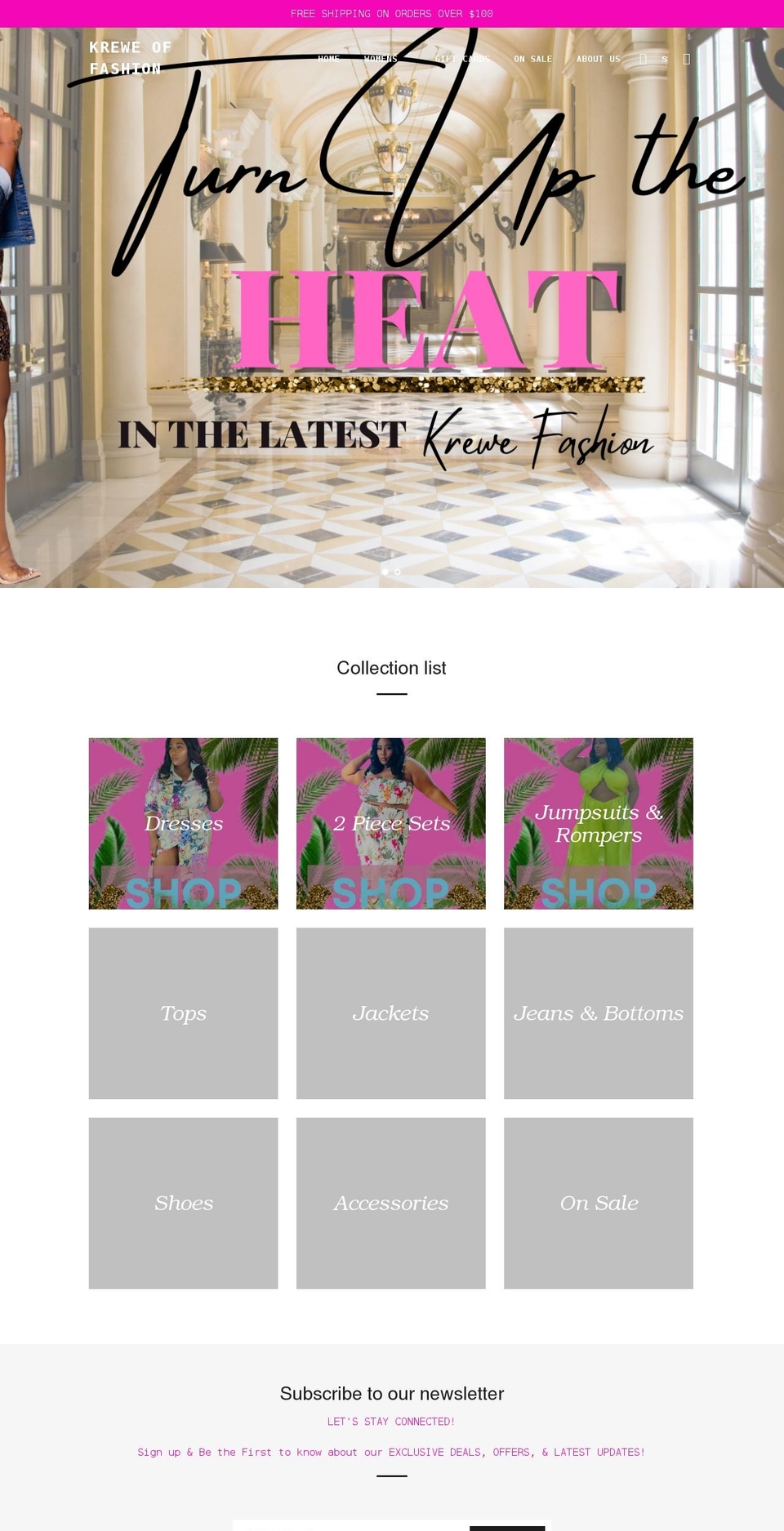 kreweoffashion.com shopify website screenshot