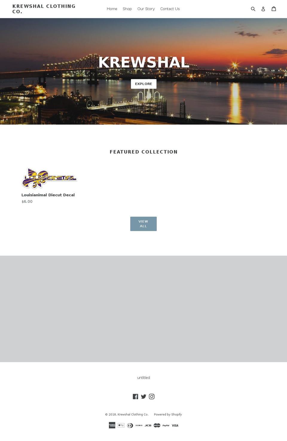 krewshal.com — Shopify storefront screenshot