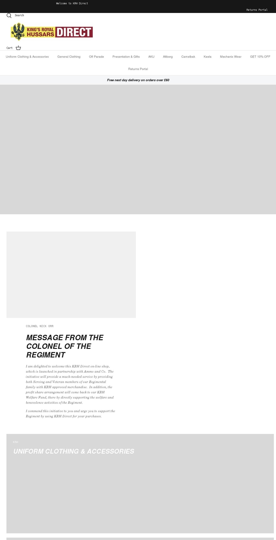 krhdirect.co.uk shopify website screenshot