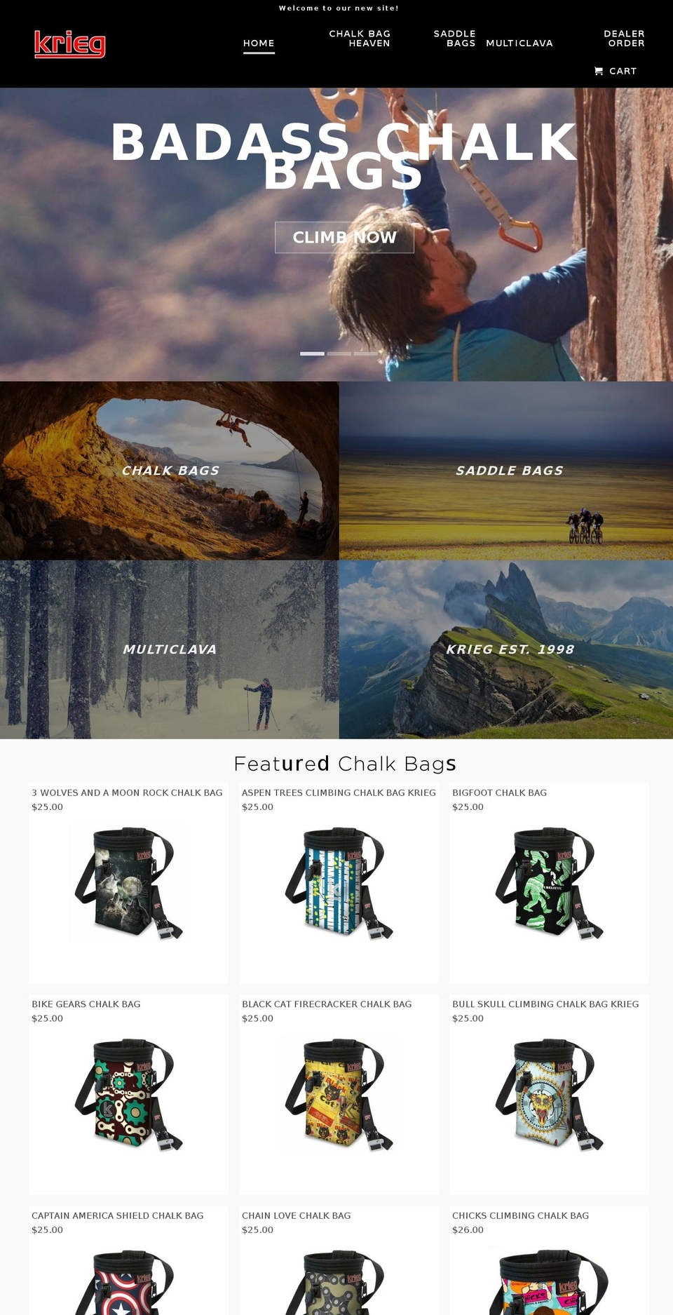 kriegusa.com shopify website screenshot