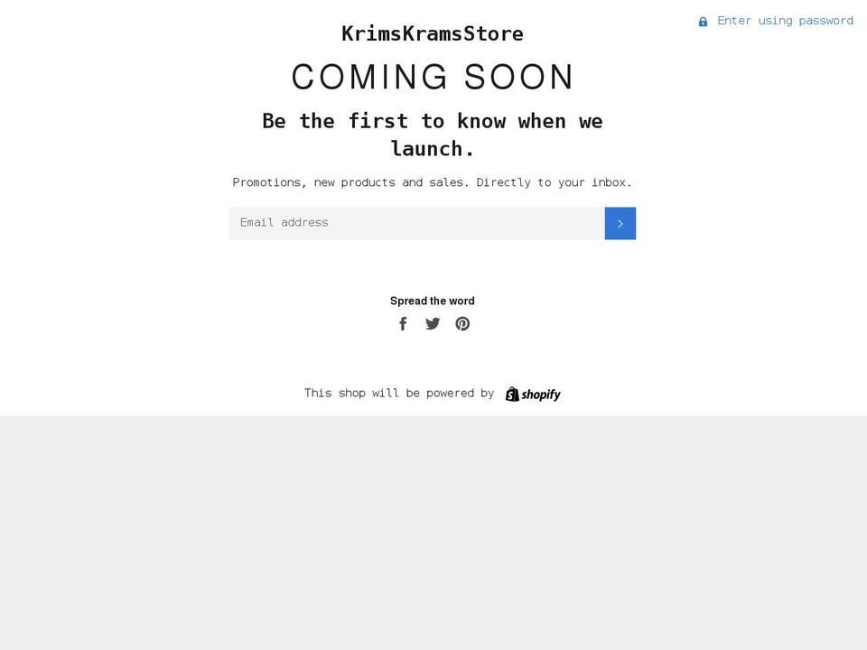 krimskramsstore.com shopify website screenshot