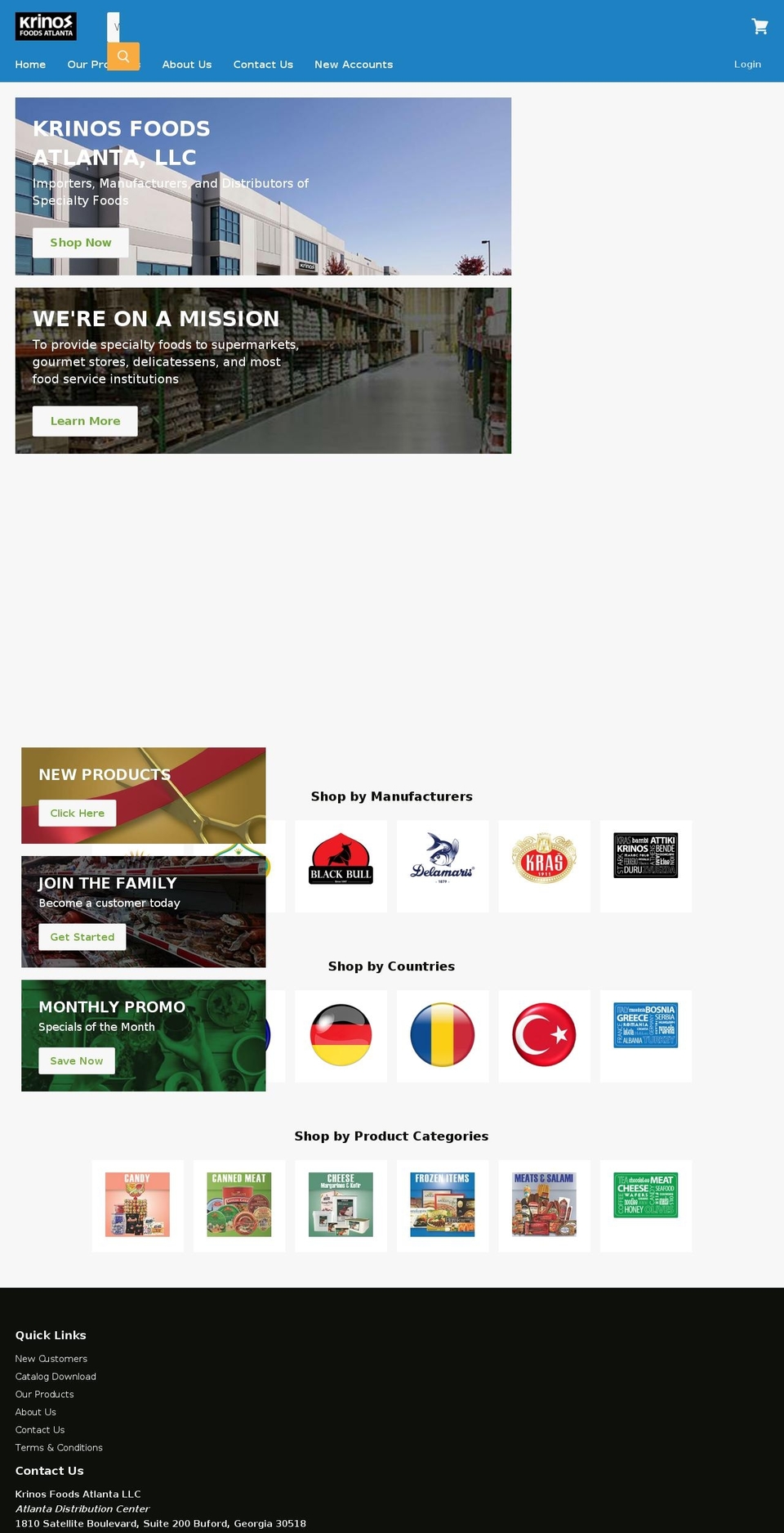 krinosatlanta.com shopify website screenshot