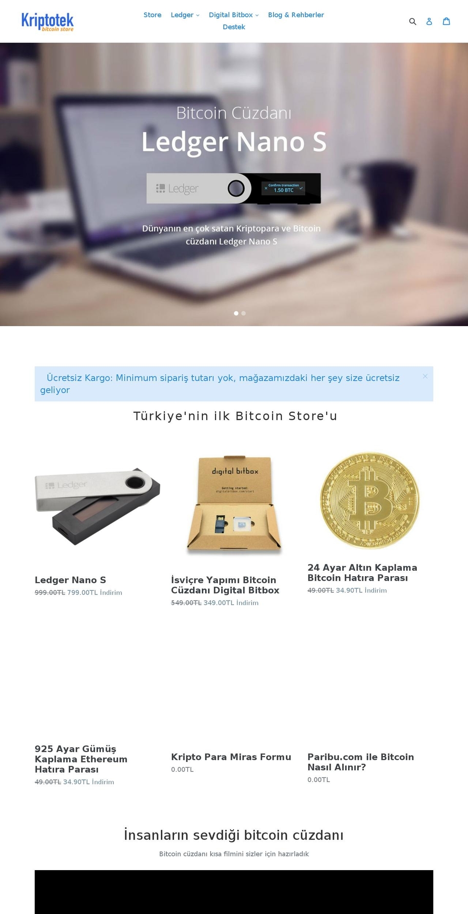 kriptotek.com shopify website screenshot
