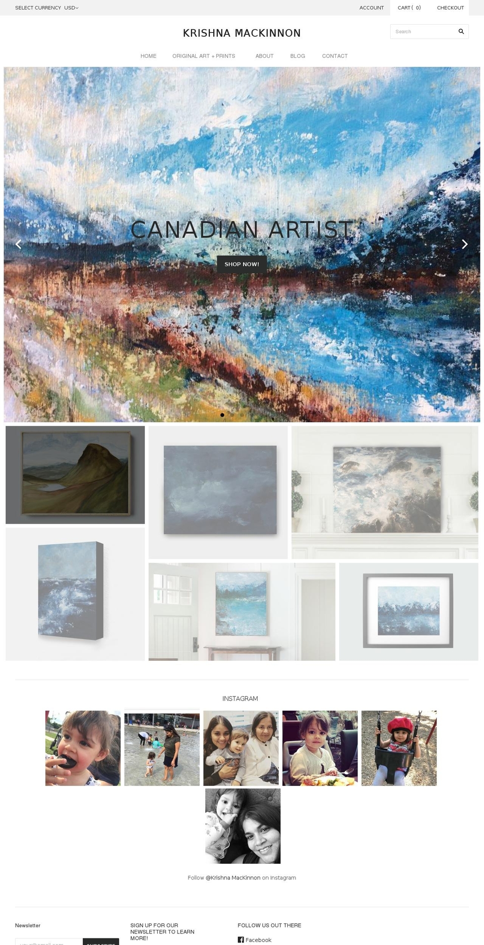 krishnamackinnon.com — Shopify storefront screenshot