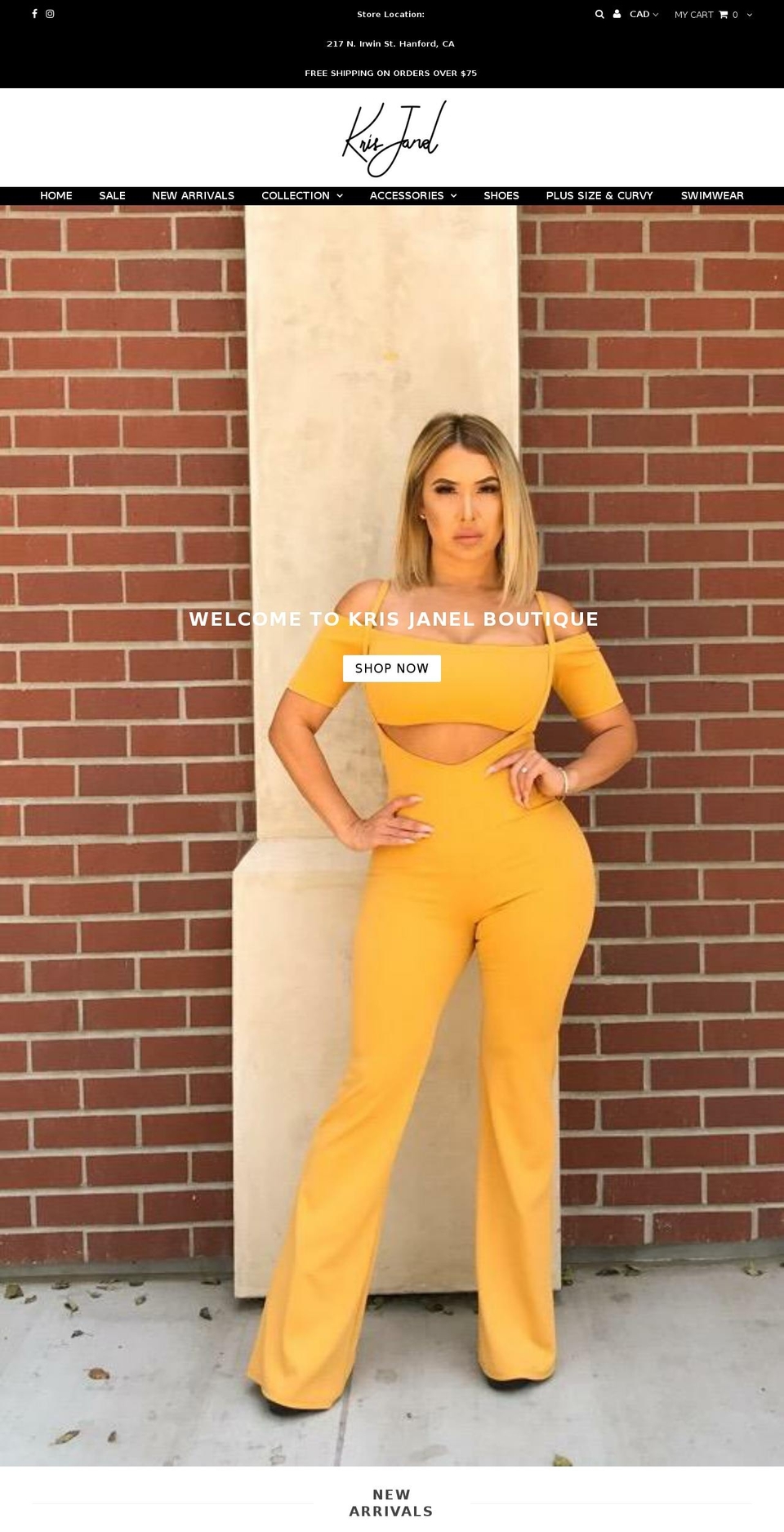 krisjanel.com — Shopify storefront screenshot