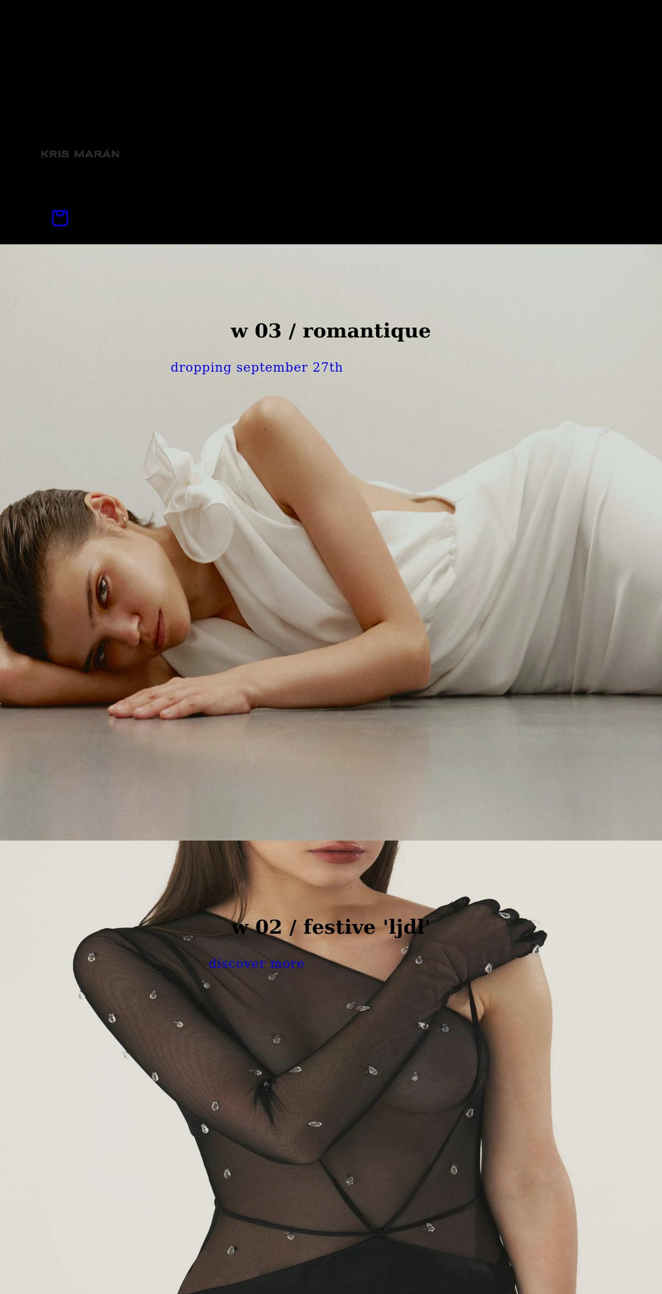 krismaran.com shopify website screenshot