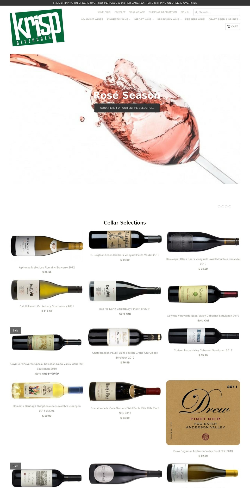 krispbeverages.com shopify website screenshot