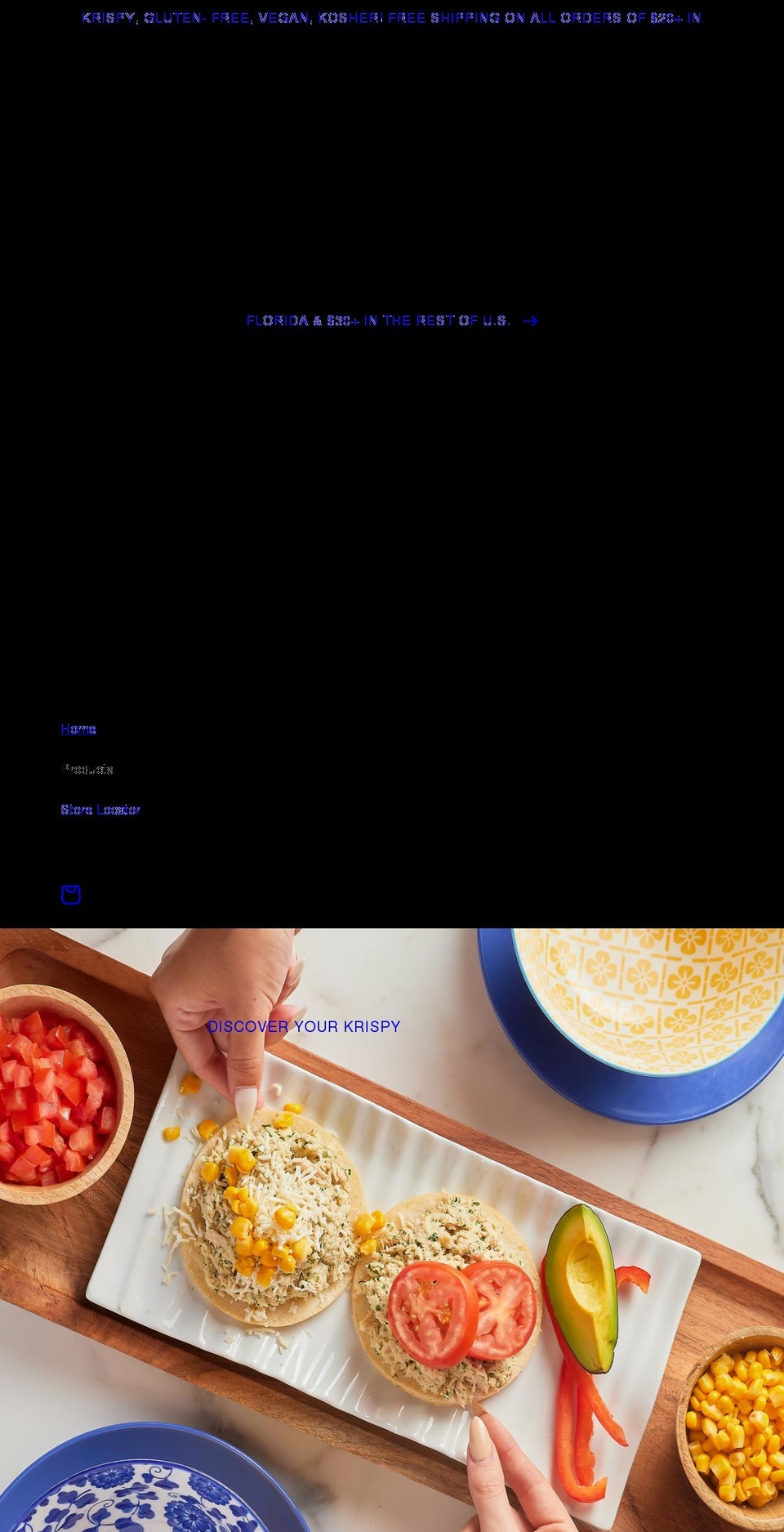 krispyarepas.com shopify website screenshot