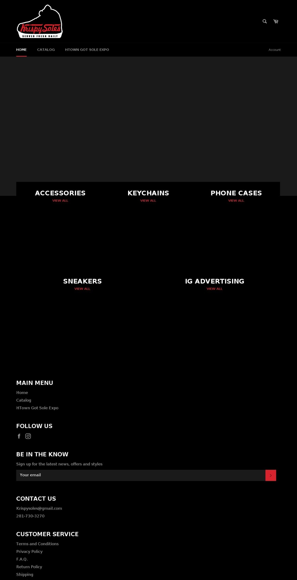 krispysoles.net shopify website screenshot