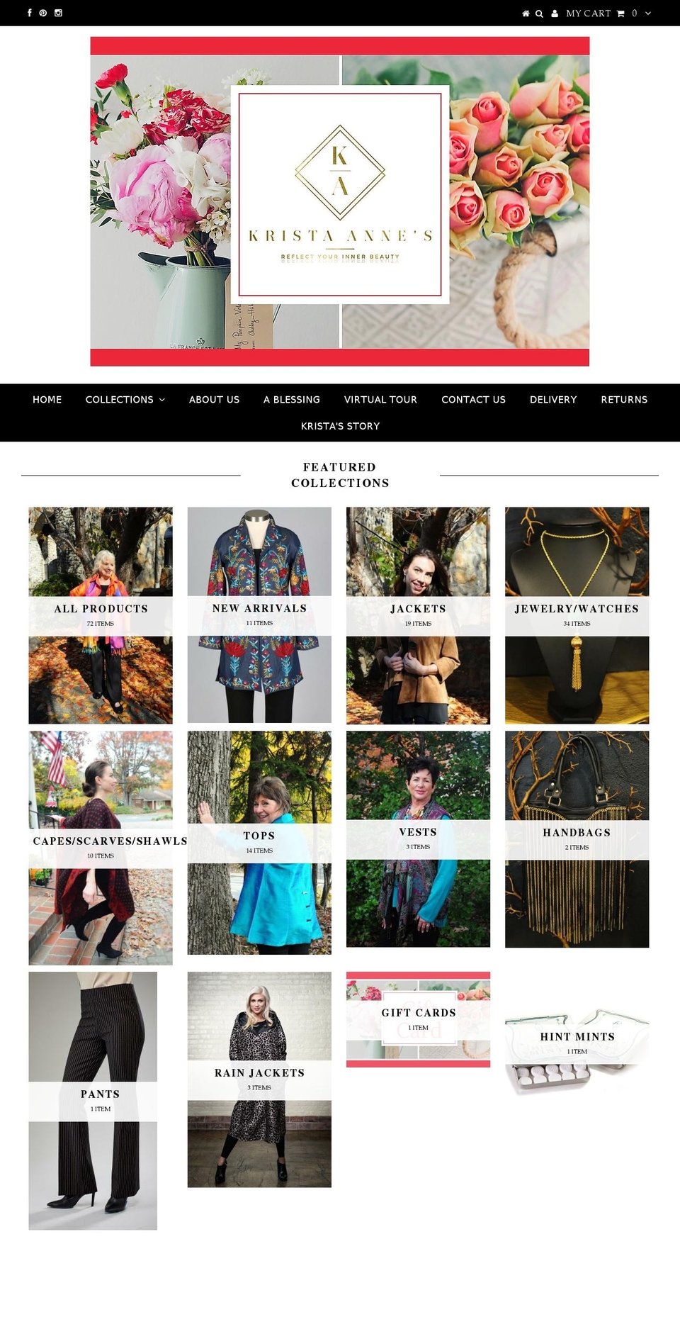 kristaannes.com shopify website screenshot
