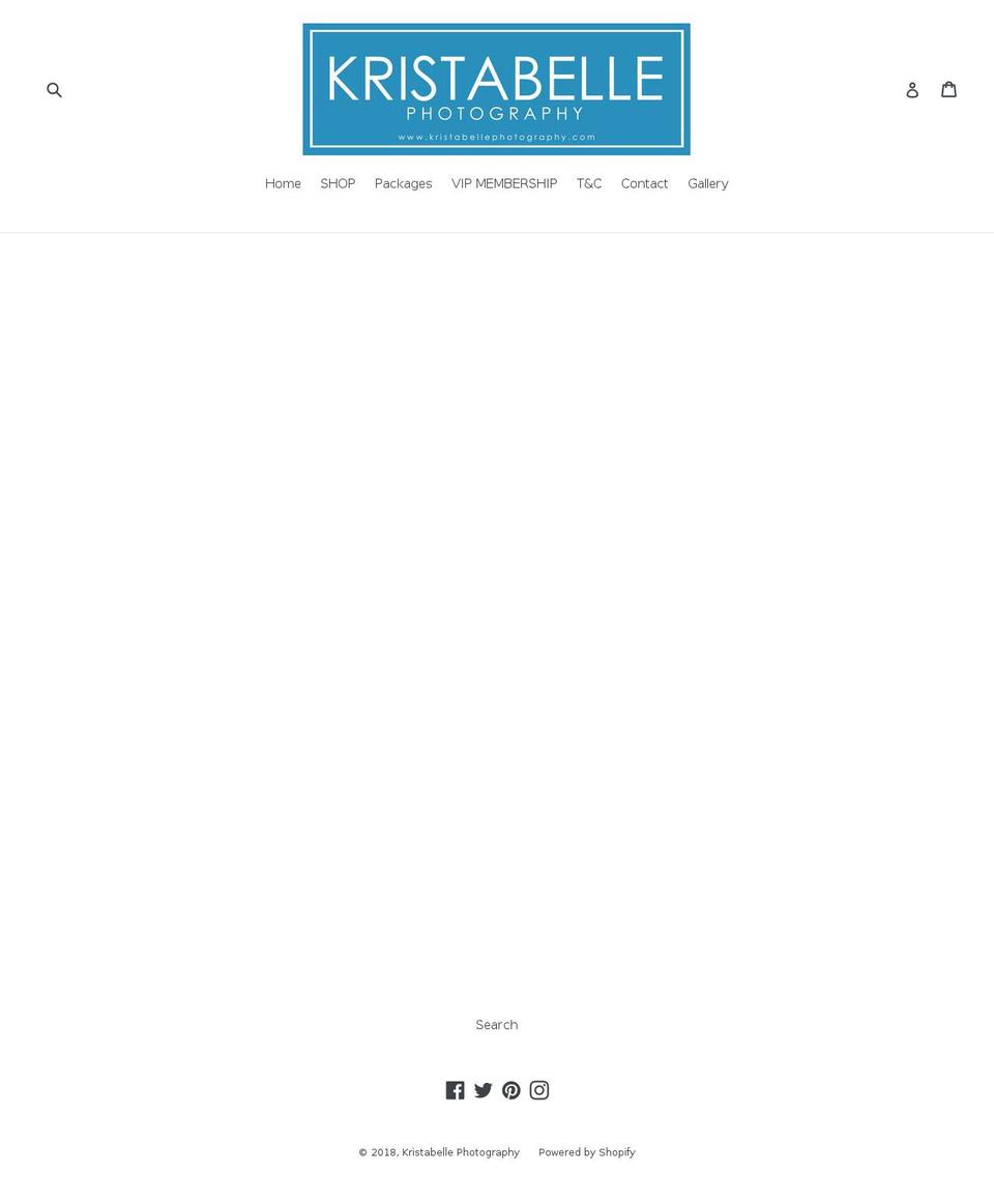 kristabellephotography.com — Shopify storefront screenshot