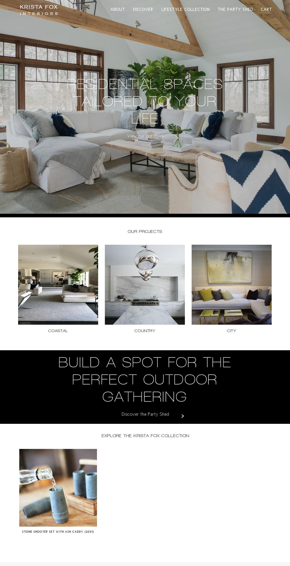 kristafoxinteriors.com shopify website screenshot