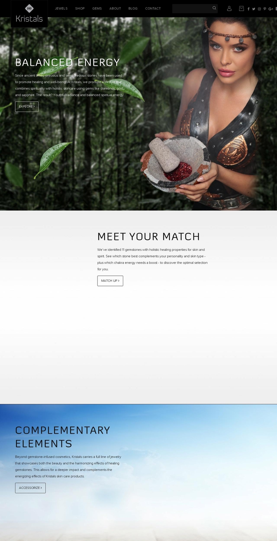 kristalscosmetics.org shopify website screenshot