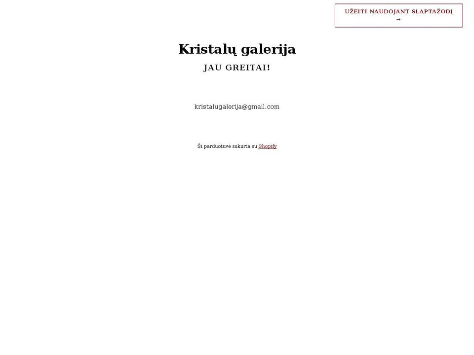 kristalugalerija.lt shopify website screenshot