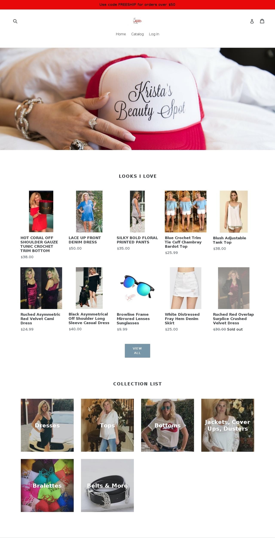 kristasbeautyspot.com — Shopify storefront screenshot