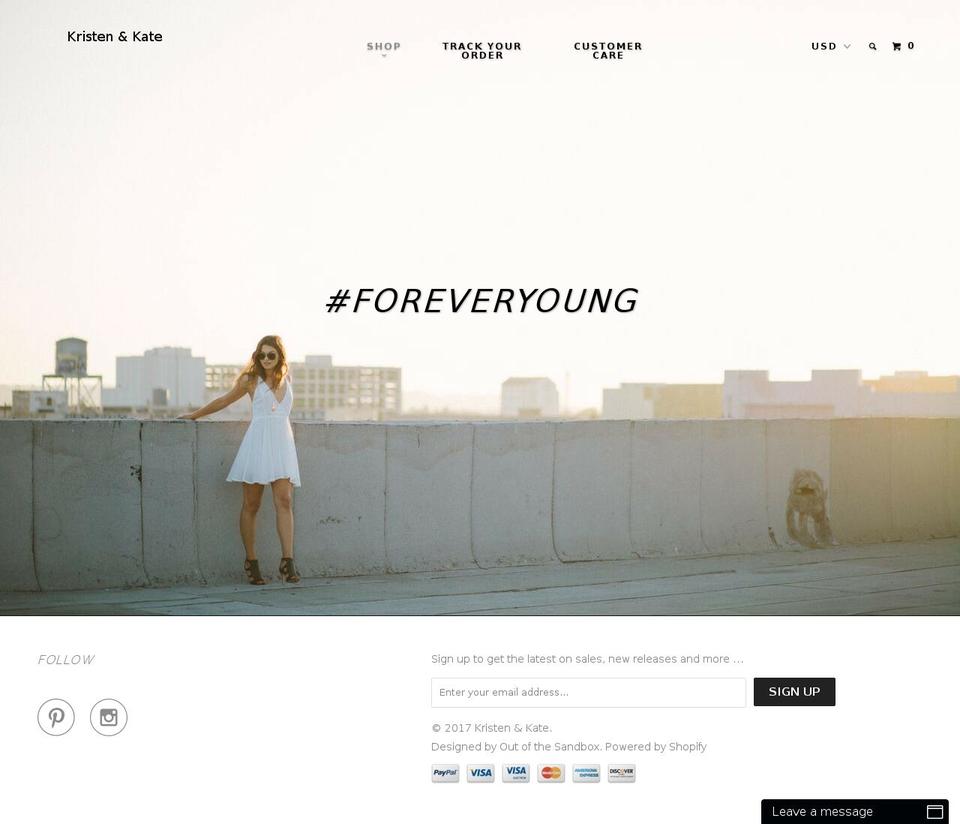 kristenandkate.com shopify website screenshot