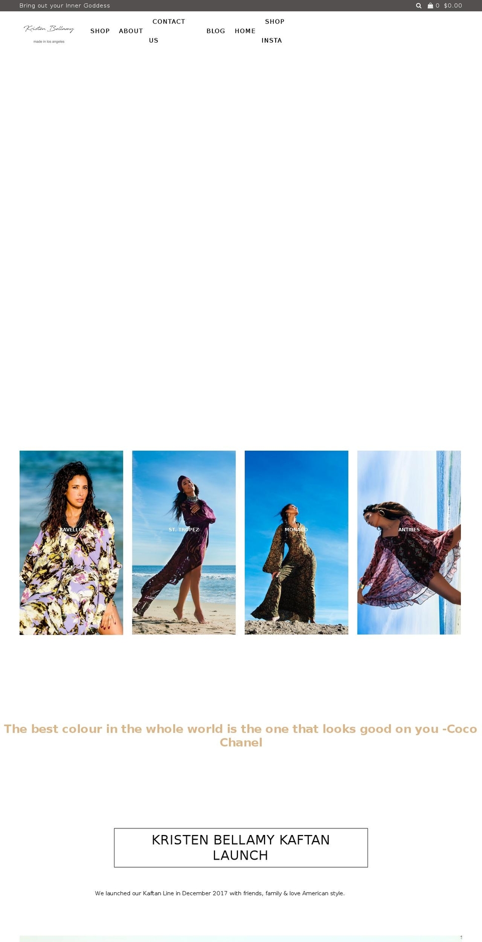 kristenbellamy.com — Shopify storefront screenshot