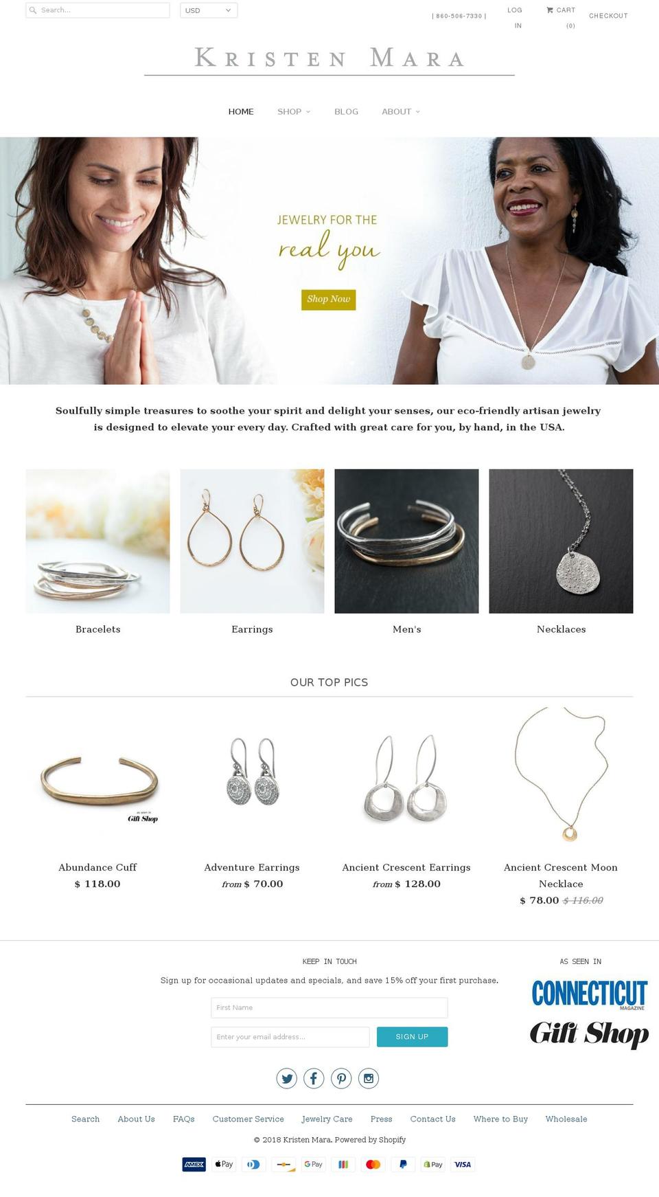 kristenmara.com — Shopify storefront screenshot