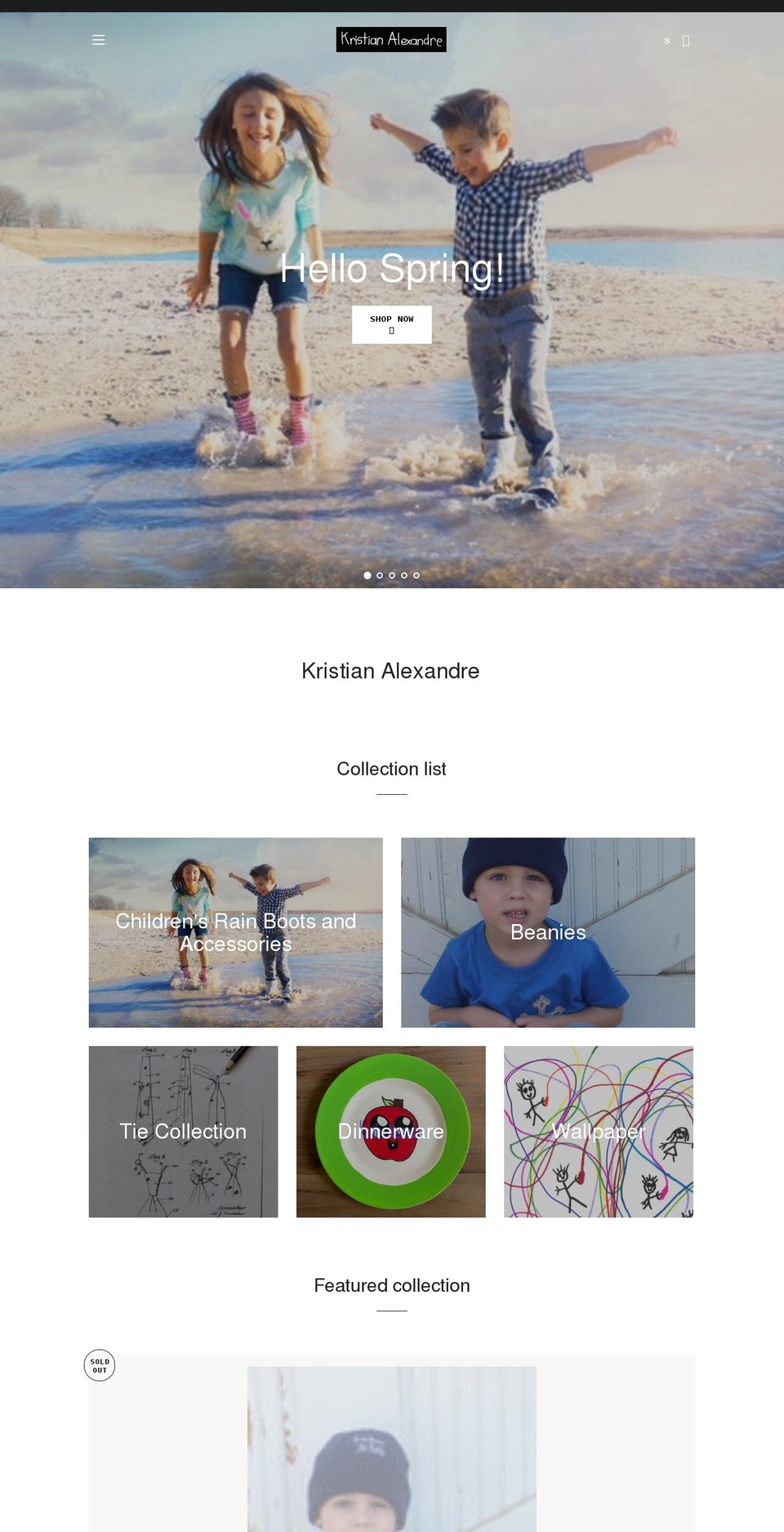 kristianalexandre.com shopify website screenshot