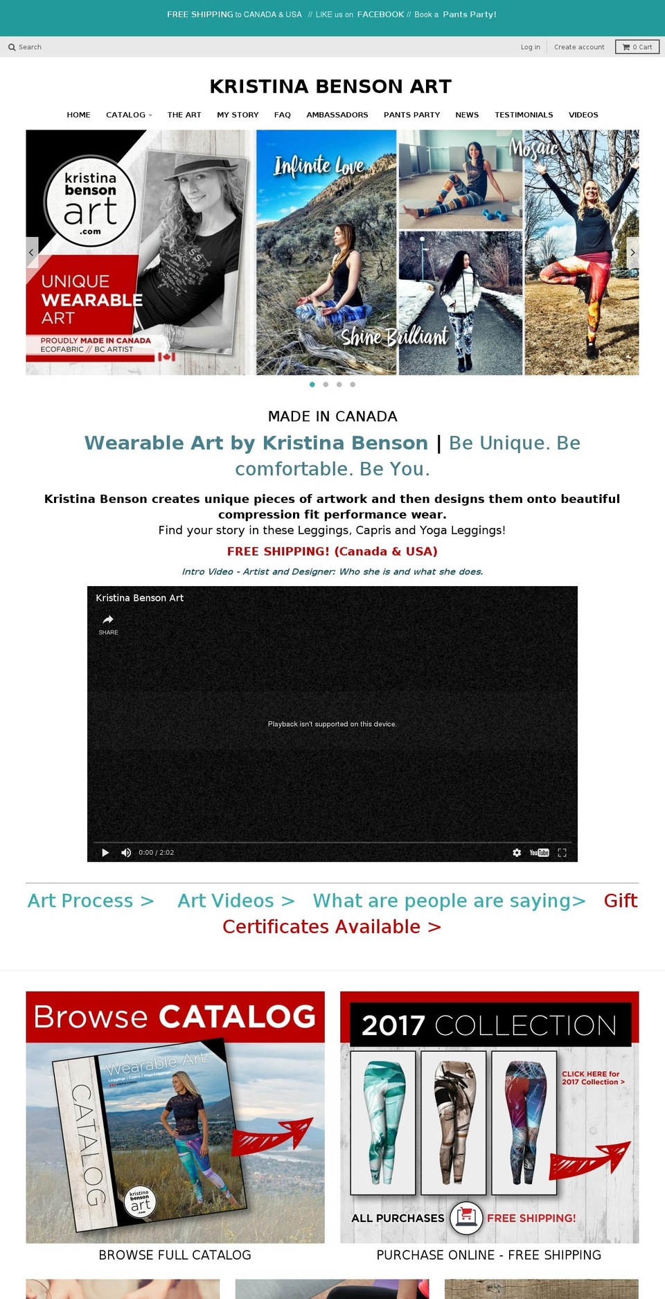 kristinabensonart.com shopify website screenshot