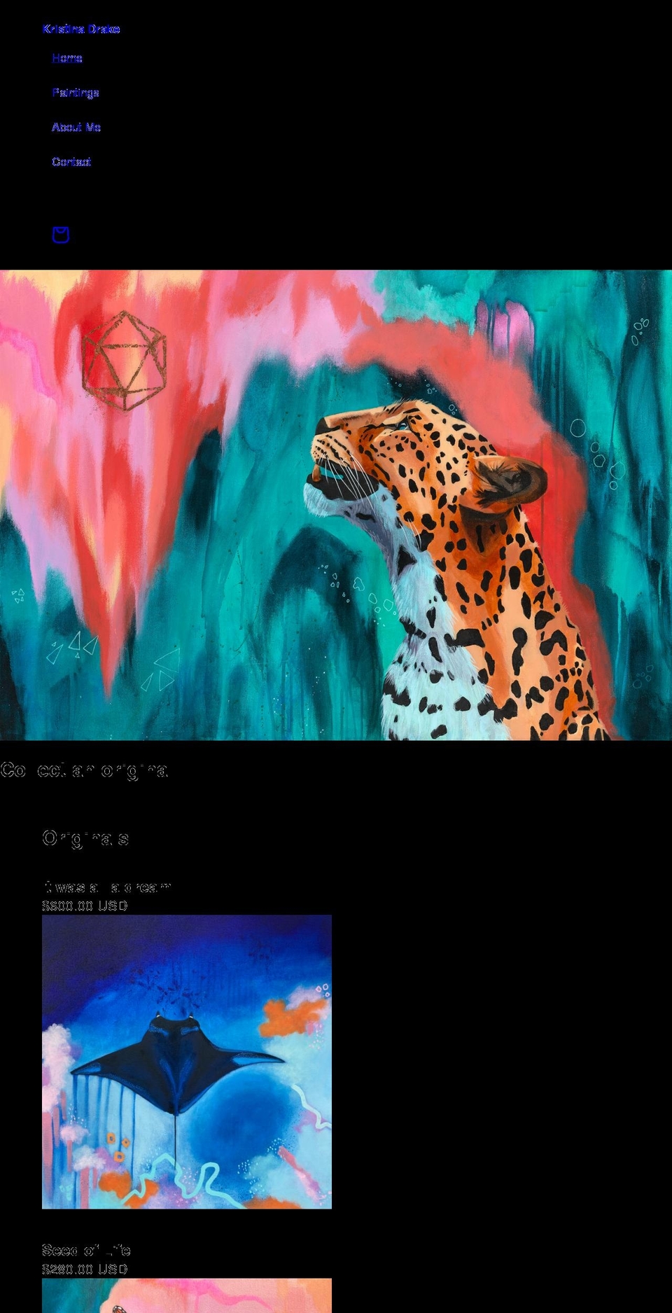 kristinadrake.com shopify website screenshot
