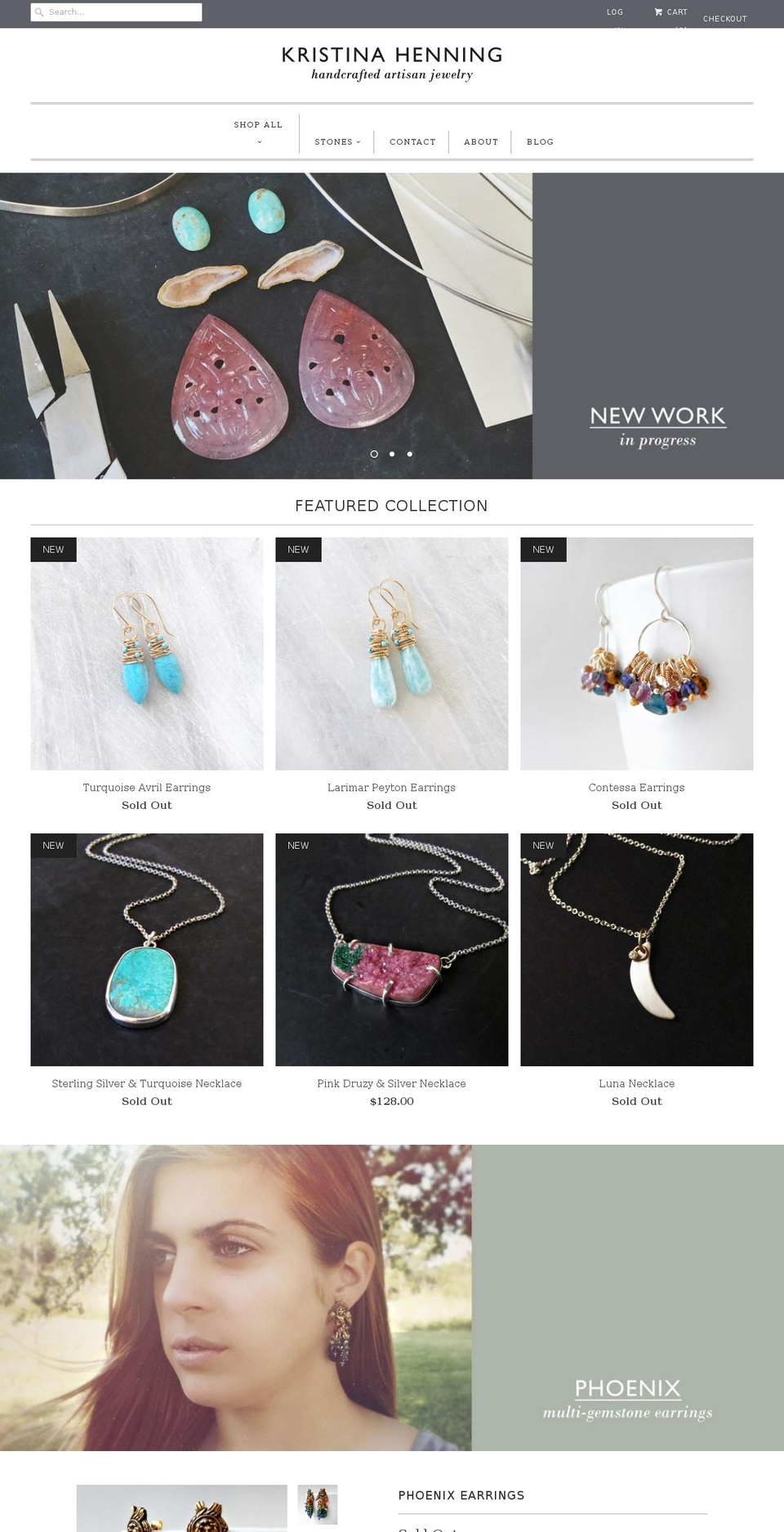 kristinahenning.com — Shopify storefront screenshot
