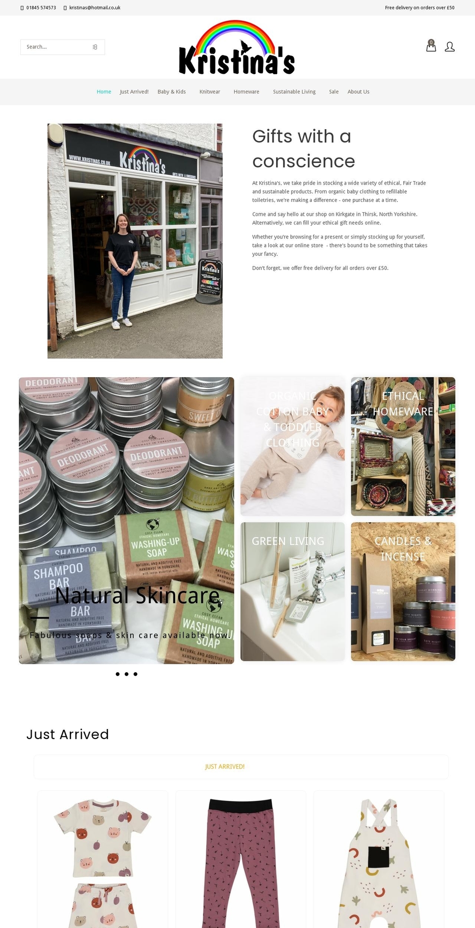 kristinas.co.uk shopify website screenshot