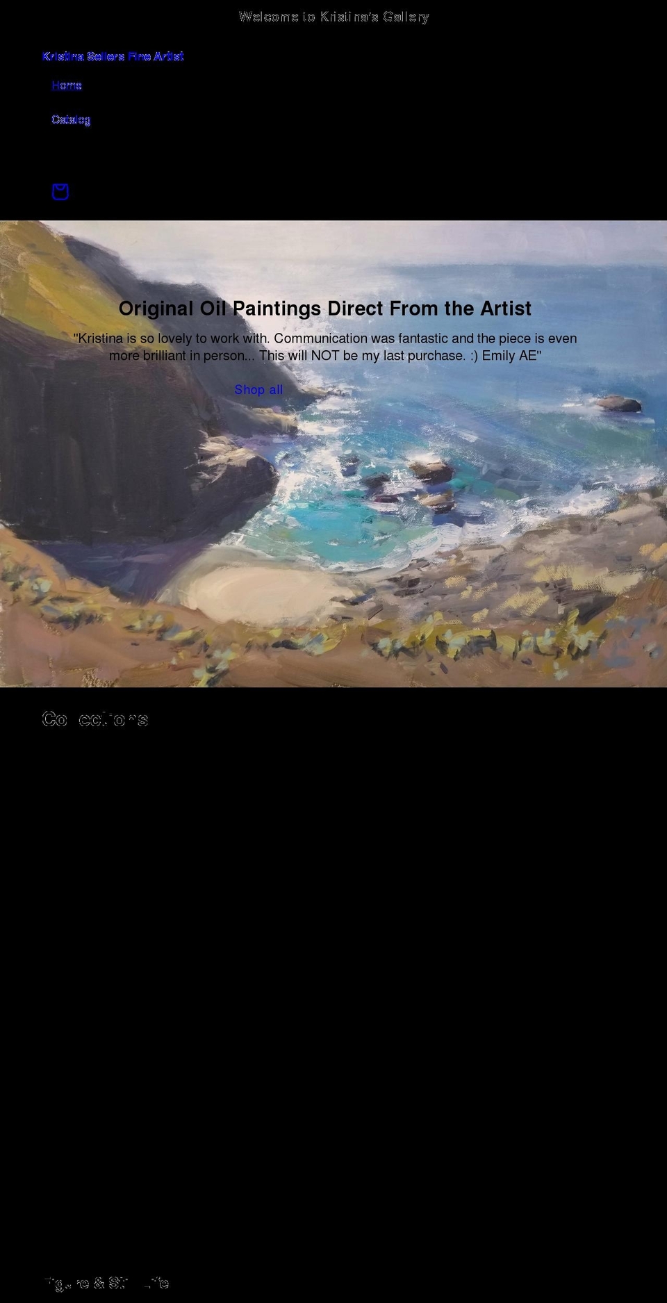 kristinasgallery.com shopify website screenshot