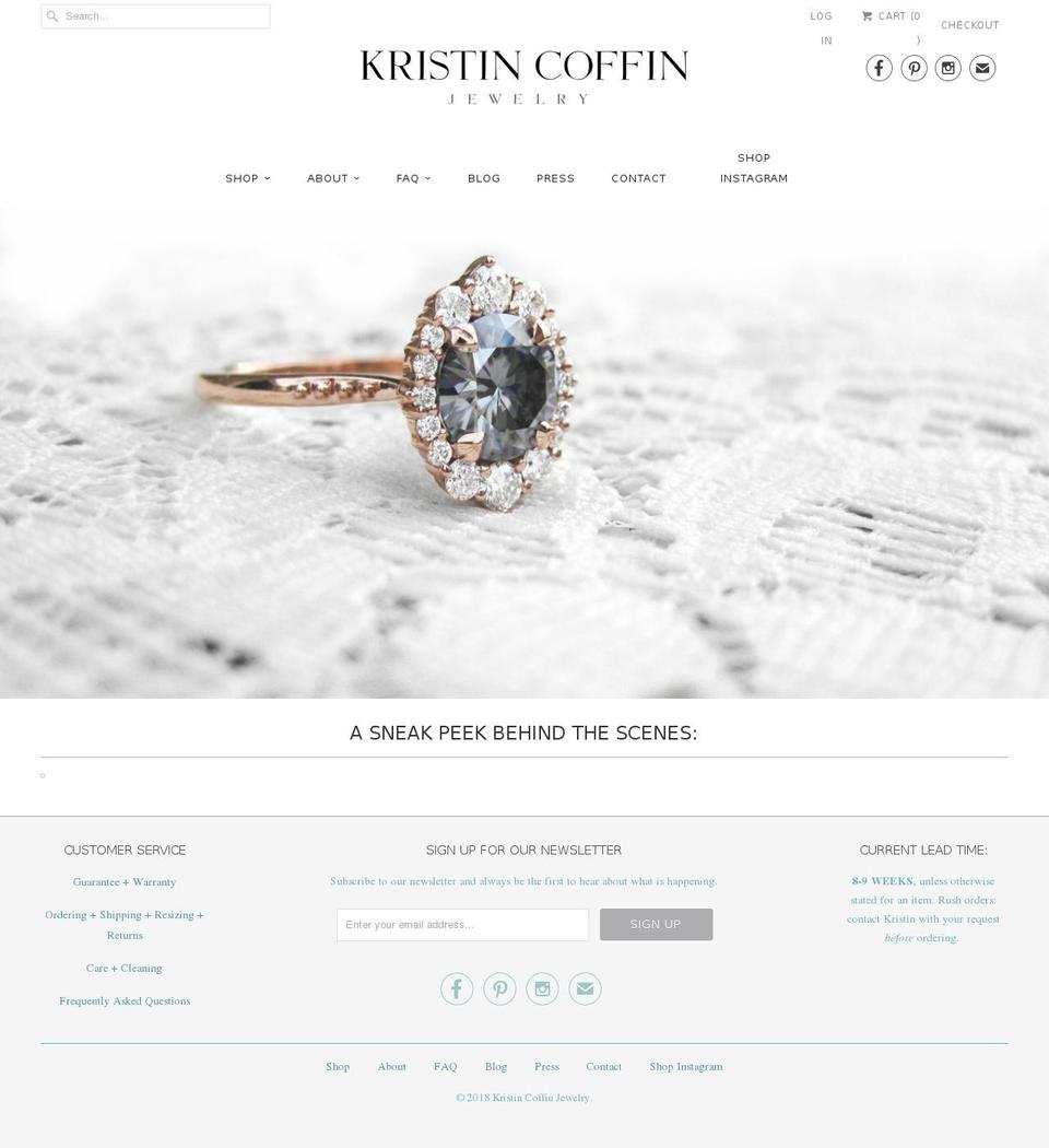 kristincoffinjewelry.com — Shopify storefront screenshot