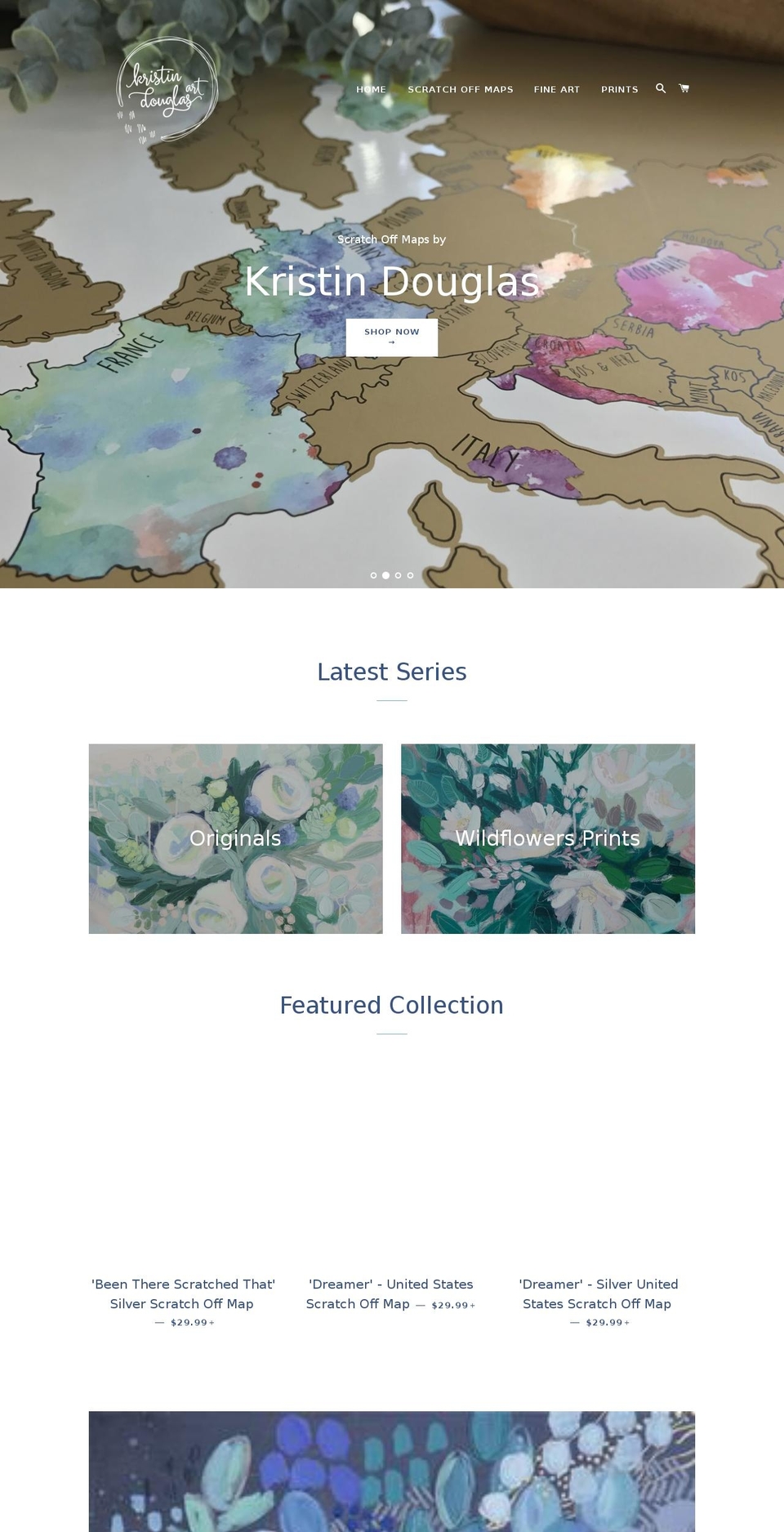 kristindouglasart.com shopify website screenshot