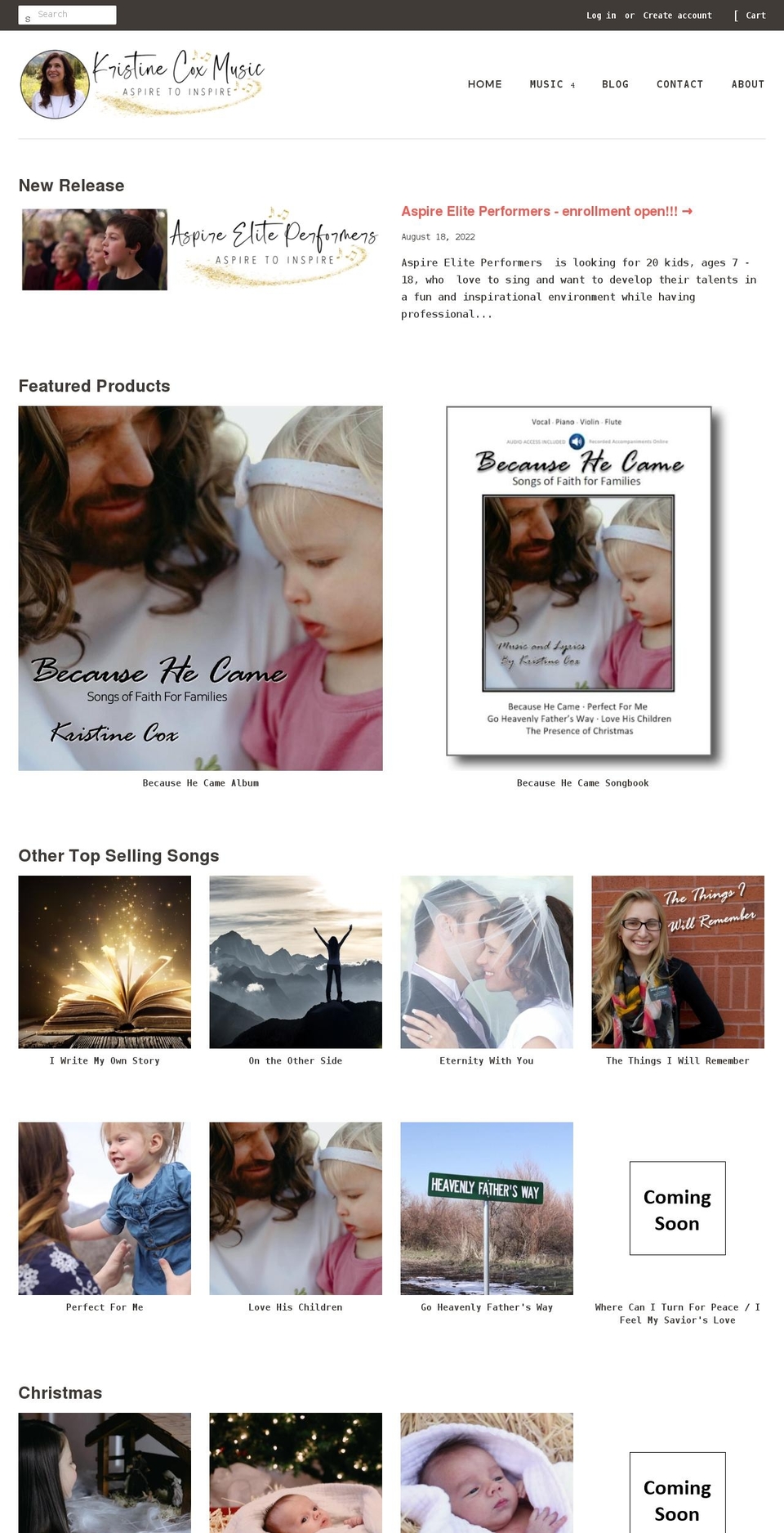 kristinecox.com shopify website screenshot