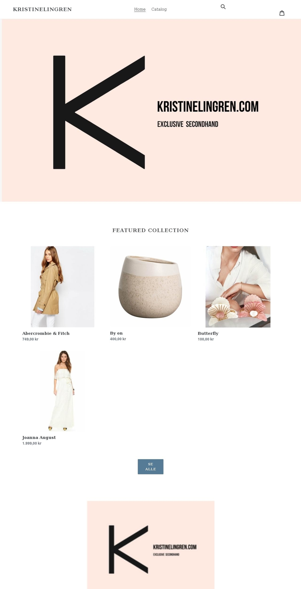 kristinelingren.com shopify website screenshot