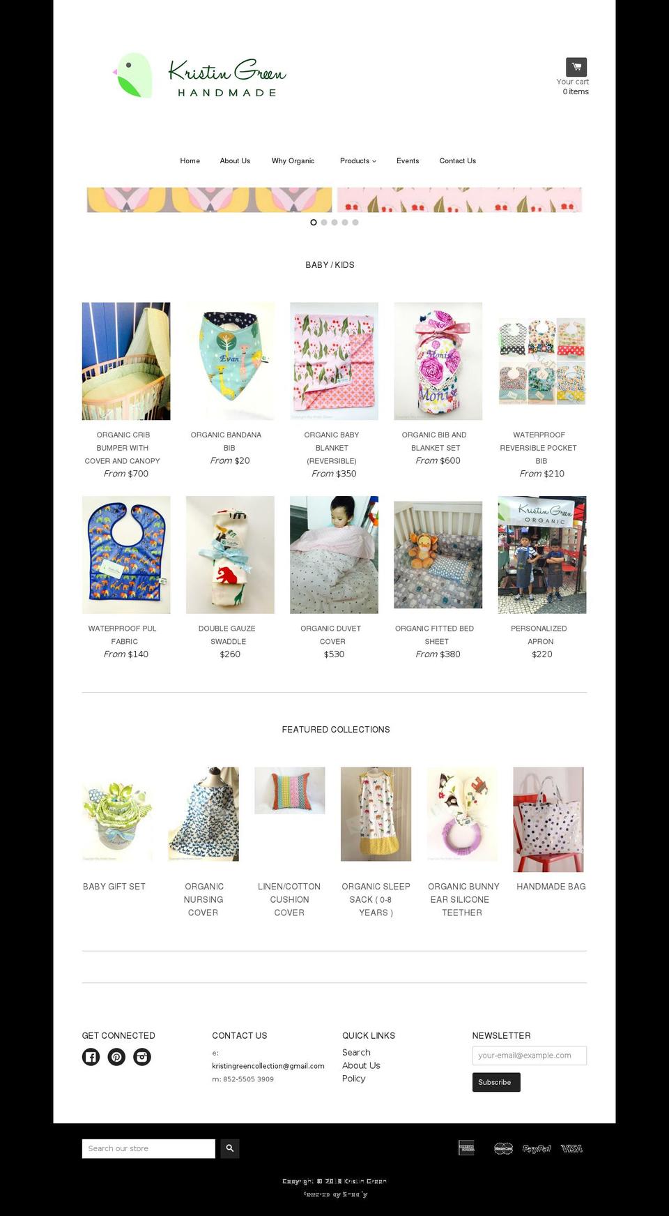 kristingreen.com — Shopify storefront screenshot
