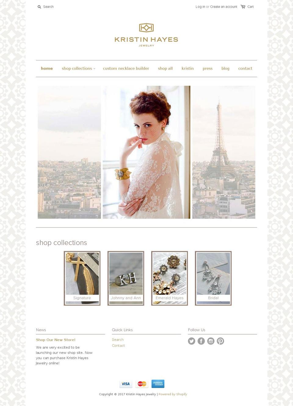 kristinhayesjewelry.com shopify website screenshot